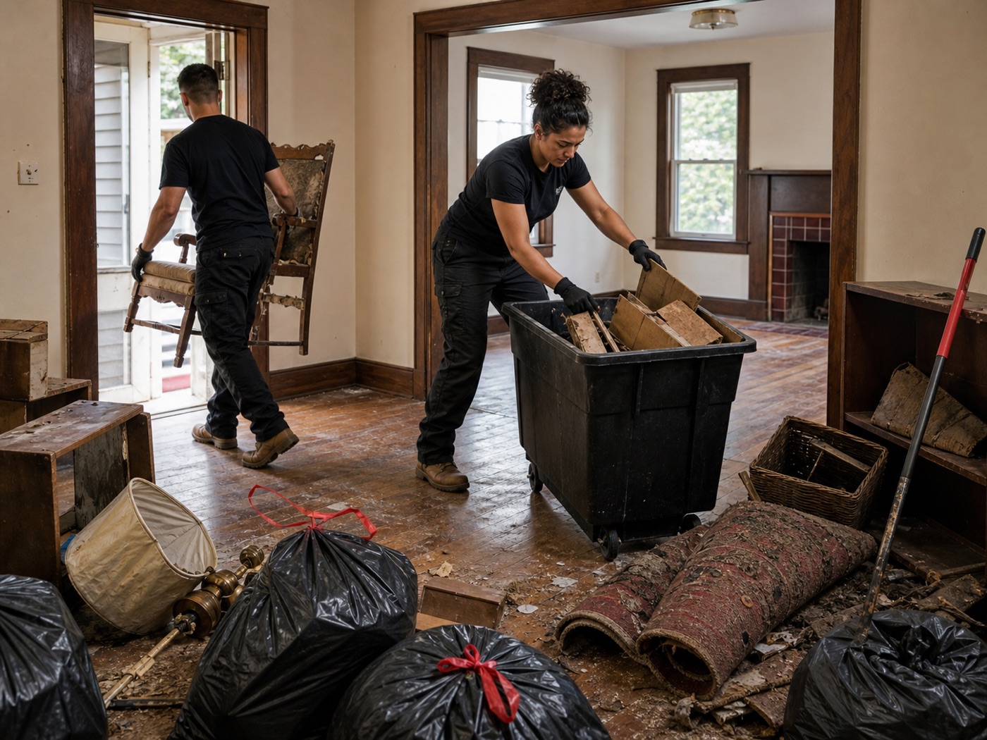 Conceptual illustration of estate trash-outs